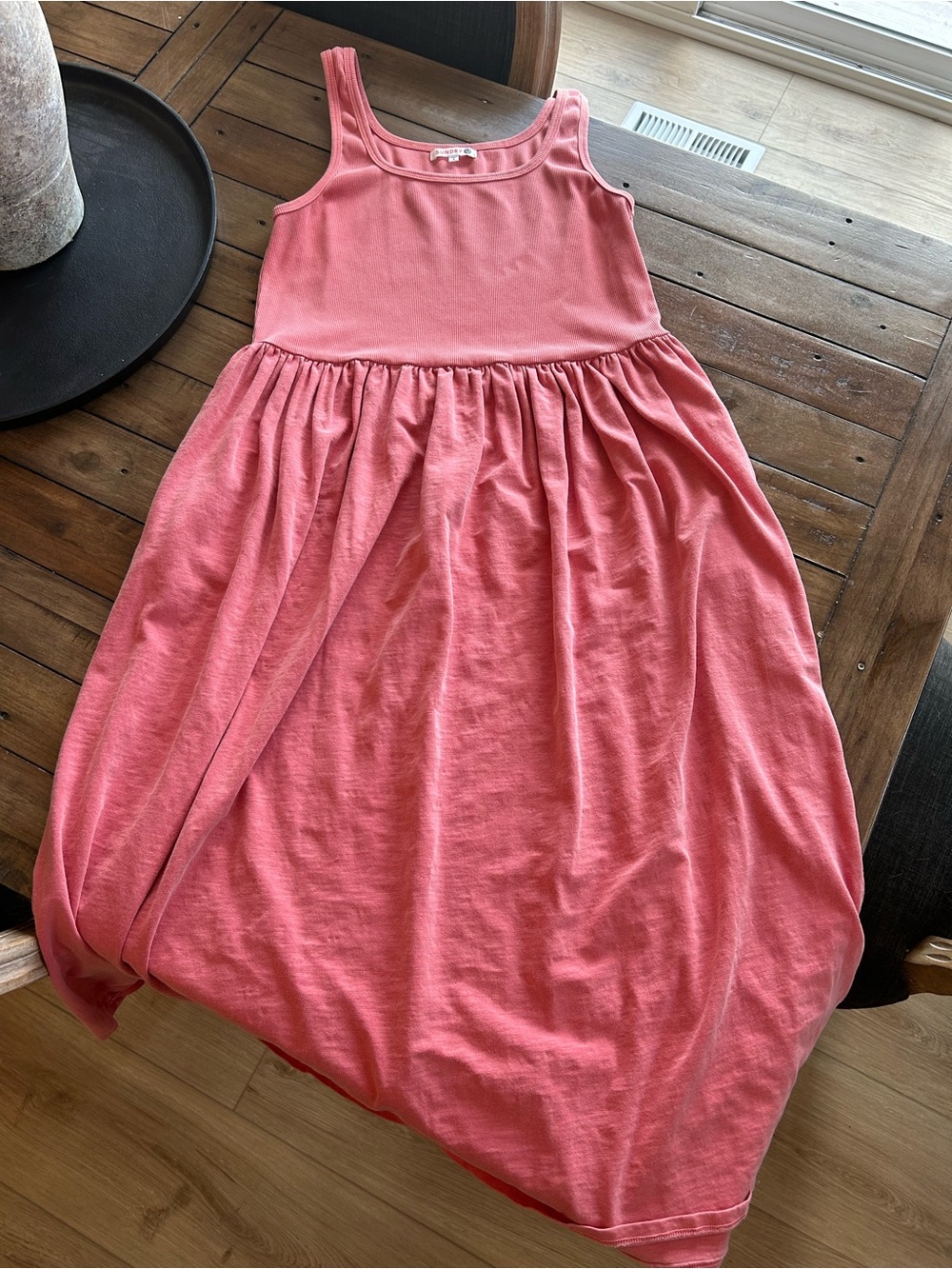 Sundry Anthropologie Mixed Media Cotton Faded Pink Tank Midi Dress XL